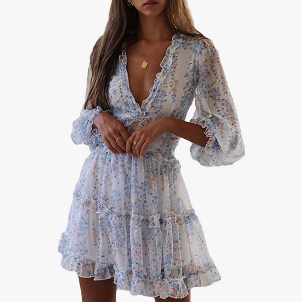 Women Ruffle Layer Backless Dress